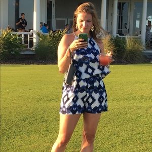 Blue tie dye romper